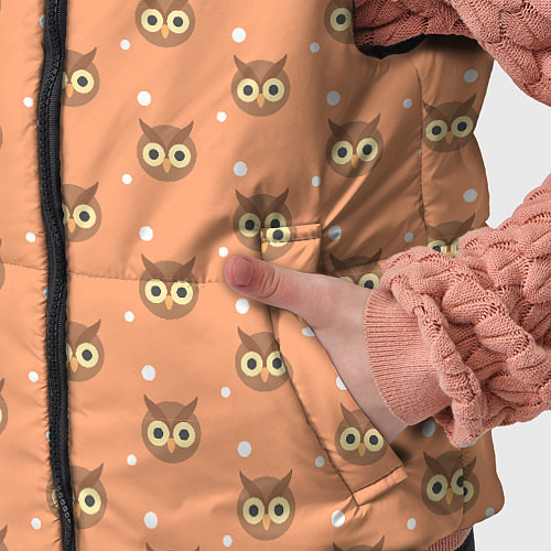 Детский жилет Паттерн милой совы / 3D-Светло-серый – фото 5