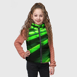 Детский жилет Green neon abstract, цвет: 3D-светло-серый — фото 2