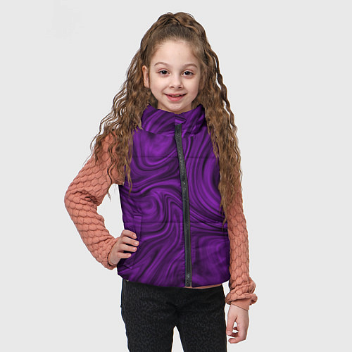 Детский жилет Фиолетовая абстракция размытие / 3D-Черный – фото 3
