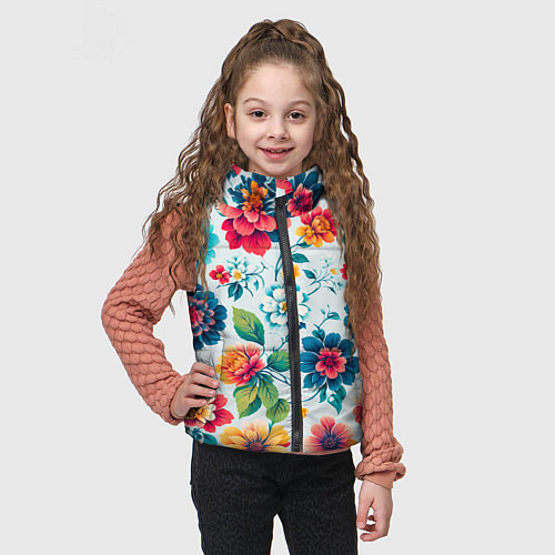 Детский жилет Цветочный узор красивый / 3D-Красный – фото 3