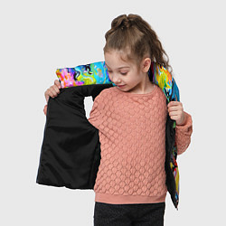 Детский жилет Маскировка хамелеона на фоне ярких красок, цвет: 3D-черный — фото 2