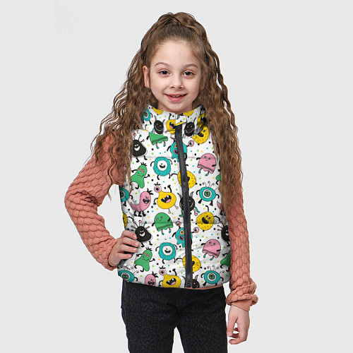 Детский жилет Весёлые монстры / 3D-Черный – фото 3