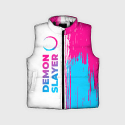 Детский жилет Demon Slayer neon gradient style: по-вертикали, цвет: 3D-черный