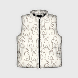 Детский жилет Хвостики зайчиков - паттерн на молочном, цвет: 3D-черный