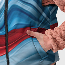 Детский жилет Белые синие красные волны, цвет: 3D-светло-серый — фото 2