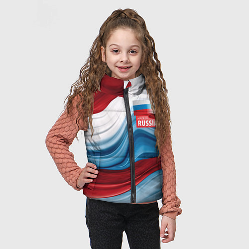 Детский жилет Флаг России абстракт / 3D-Красный – фото 3