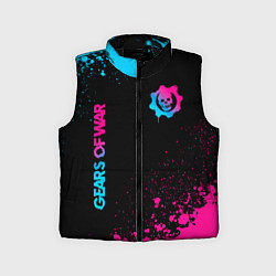 Детский жилет Gears of War - neon gradient: надпись, символ, цвет: 3D-черный