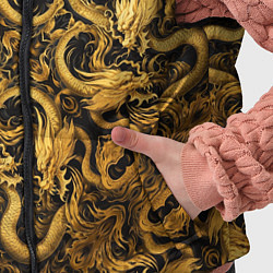 Детский жилет Золотые китайские драконы, цвет: 3D-черный — фото 2
