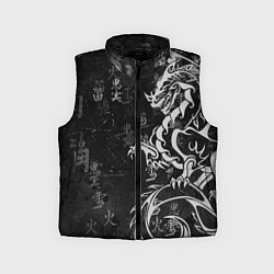 Детский жилет White dragon - grunge, цвет: 3D-черный