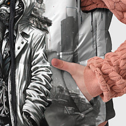 Детский жилет Кибернетический кицунэ, цвет: 3D-черный — фото 2