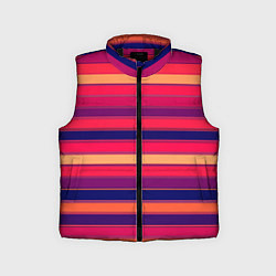 Детский жилет Полосатый ярко-красный, цвет: 3D-черный