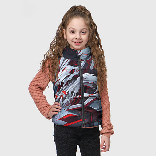 Детский жилет Череп киберпанк / 3D-Светло-серый – фото 3