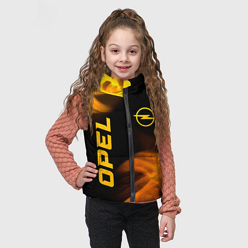 Детский жилет Opel - gold gradient: надпись, символ / 3D-Черный – фото 3