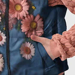 Детский жилет Хризантемы на джинсе, цвет: 3D-светло-серый — фото 2