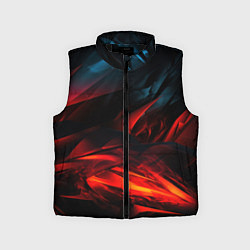 Детский жилет Red black abstract, цвет: 3D-черный