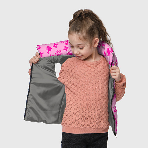 Детский жилет Барби паттерн розовый / 3D-Светло-серый – фото 4