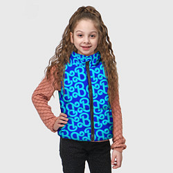 Детский жилет Логотип Барби - синий паттерн, цвет: 3D-черный — фото 2