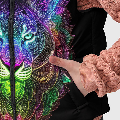 Детский жилет Разноцветный неоновый лев / 3D-Светло-серый – фото 5