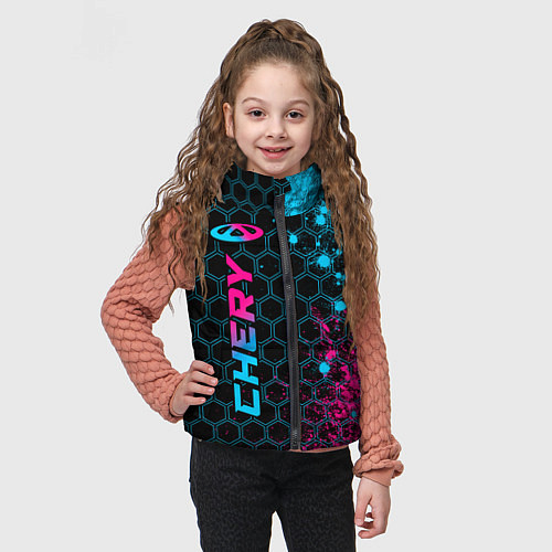 Детский жилет Chery - neon gradient: по-вертикали / 3D-Черный – фото 3