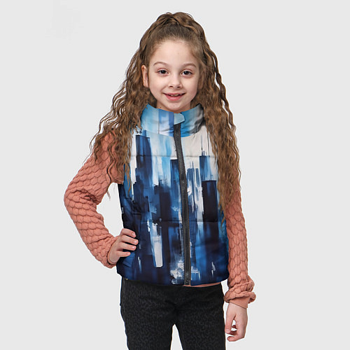 Детский жилет Мегаполис акварелью / 3D-Светло-серый – фото 3