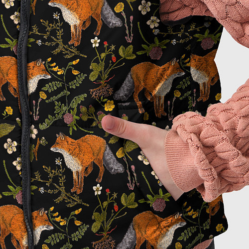 Детский жилет Лисы и цветы / 3D-Светло-серый – фото 5