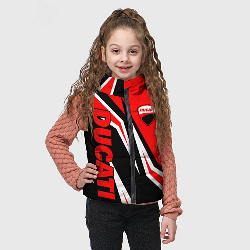 Детский жилет Ducati- red stripes / 3D-Черный – фото 3