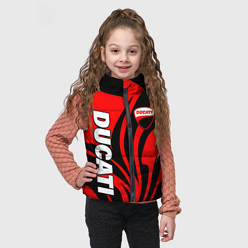 Детский жилет Ducati - red stripes / 3D-Черный – фото 3