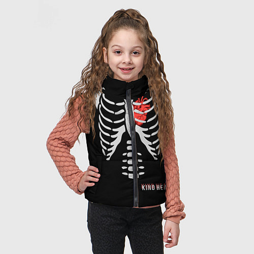 Детский жилет Скелет с добрым сердцем / 3D-Черный – фото 3
