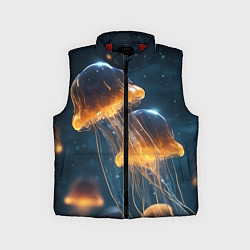Детский жилет Люминисцентные медузы, цвет: 3D-красный