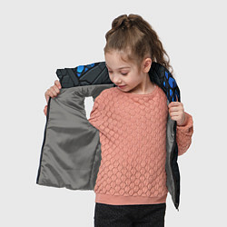 Детский жилет Черные плиты с синими вставками, цвет: 3D-светло-серый — фото 2