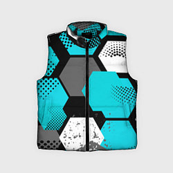 Детский жилет Шестиугольники абстрактный фон, цвет: 3D-черный