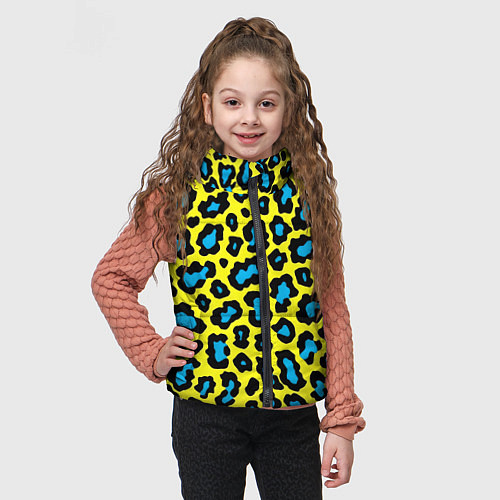 Детский жилет Кислотный леопард паттерн / 3D-Черный – фото 3