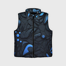 Детский жилет Blue black abstract texture, цвет: 3D-светло-серый