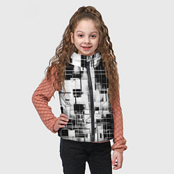 Детский жилет Кибер Сетка гранж, цвет: 3D-черный — фото 2