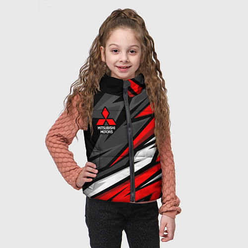 Детский жилет Митсубиси - красный спортивный / 3D-Светло-серый – фото 3
