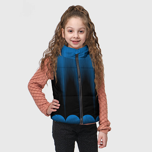Детский жилет Сине-черный градиент в полоску / 3D-Светло-серый – фото 3