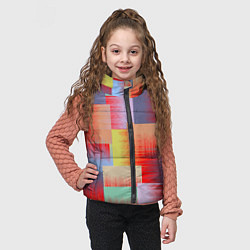 Детский жилет Веселая разноцветная клетка, цвет: 3D-светло-серый — фото 2