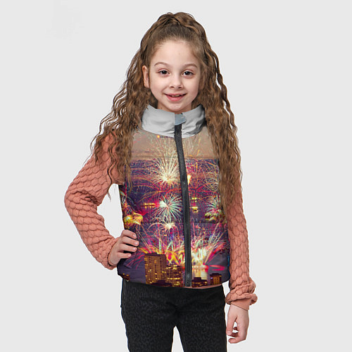 Детский жилет Салют в ночном небе / 3D-Красный – фото 3