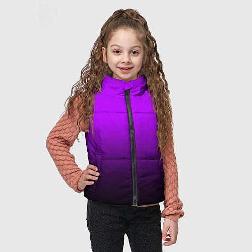 Детский жилет Градиент фиолетово-чёрный / 3D-Черный – фото 3