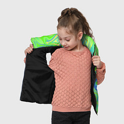 Детский жилет Неоновая абстракция волны, цвет: 3D-черный — фото 2