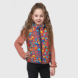 Детский жилет Разноцветные пузырики узор, цвет: 3D-черный — фото 2