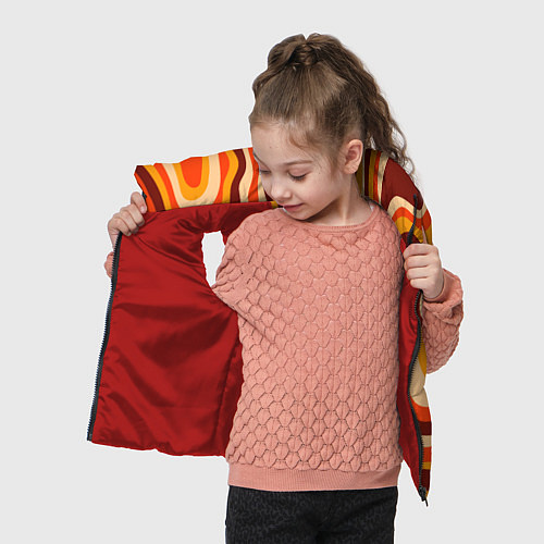 Детский жилет Ретро текстура линий / 3D-Красный – фото 4