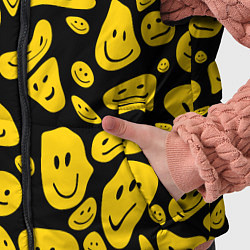 Детский жилет Расплывающиеся смайлы на черном, цвет: 3D-красный — фото 2