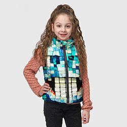 Детский жилет Смайлик из бирюзовой мазайке, цвет: 3D-черный — фото 2