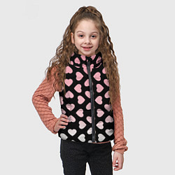 Детский жилет Розовые сердечки на чёрном, цвет: 3D-черный — фото 2