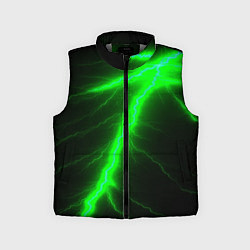 Детский жилет Зеленый разряд молнии, цвет: 3D-светло-серый