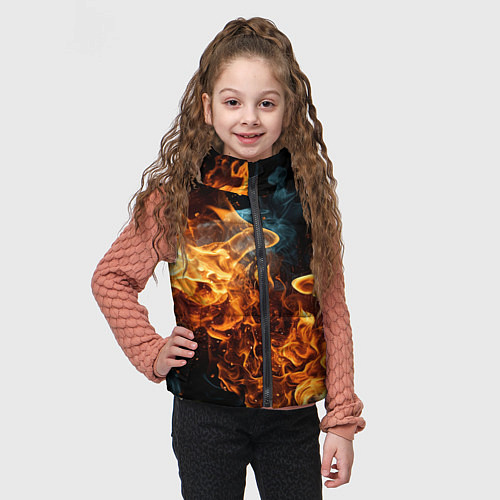Детский жилет Пламя огня фон / 3D-Красный – фото 3