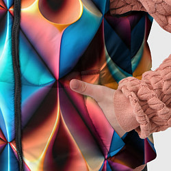 Детский жилет Разноцветные объёмные ромбы узор, цвет: 3D-черный — фото 2