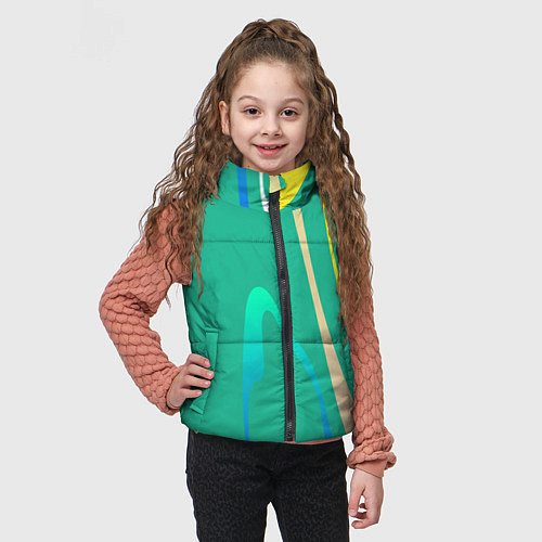 Детский жилет Абстрактное изображение, линии / 3D-Светло-серый – фото 3