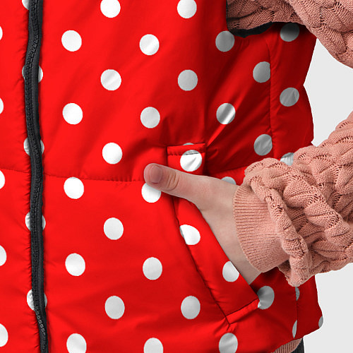 Детский жилет Белый горошек на красном / 3D-Светло-серый – фото 5